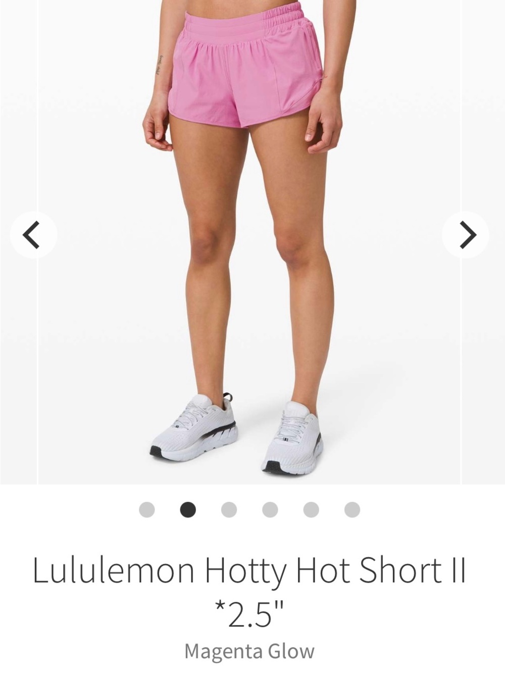 lululemon athletica Hotty Hot Short II in Magenta Glow